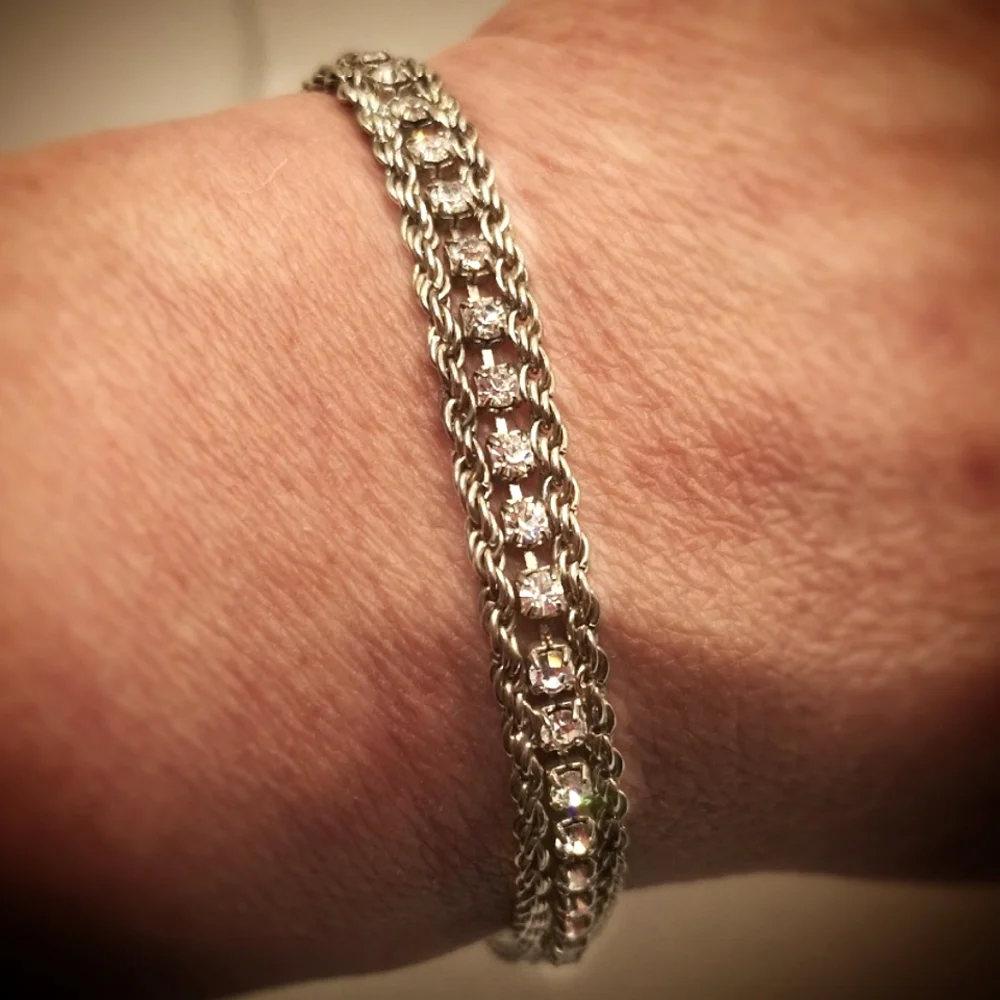 Vintage 1970's Swarovski crystal tennis bracelet - Picture 1 of 6
